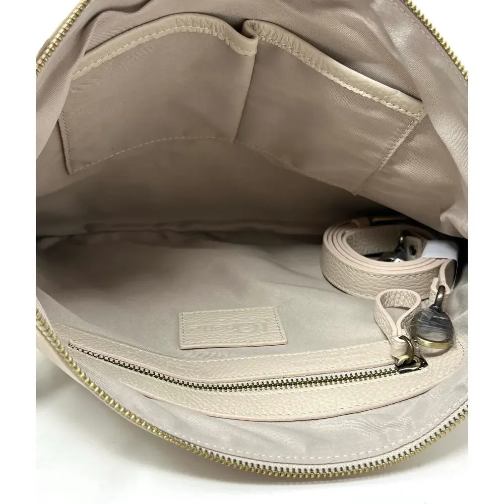 IO PELLE Italia Skull Embossed Leather Crossbody Bag Clutch Lt. Beige 14x10